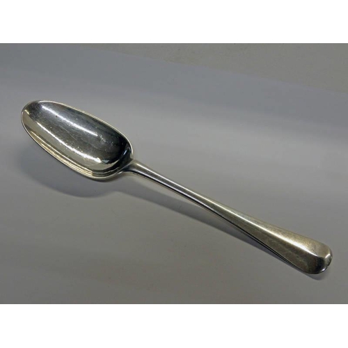 602 - GEORGE II IRISH SILVER TABLESPOON BY DAVID KING, DUBLIN 1729 - 80G