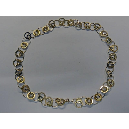 634 - 18CT GOLD FANCY LINK CHAIN NECKLACE - 15.5 G