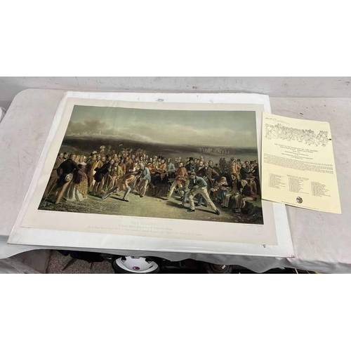 1075V - UNFRAMED PRINT  THE GOLFERS A GRAND MATCH PLAYED OVER ST. ANDREWS LINKS 53CM X 86 CM