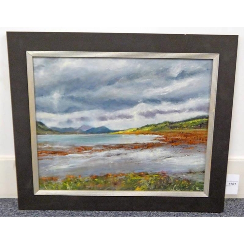 1101 - ANNE CUMMING,  MULL OF KINTORE,  SIGNED FRAMED OIL PAINTING 39 X 49 CM