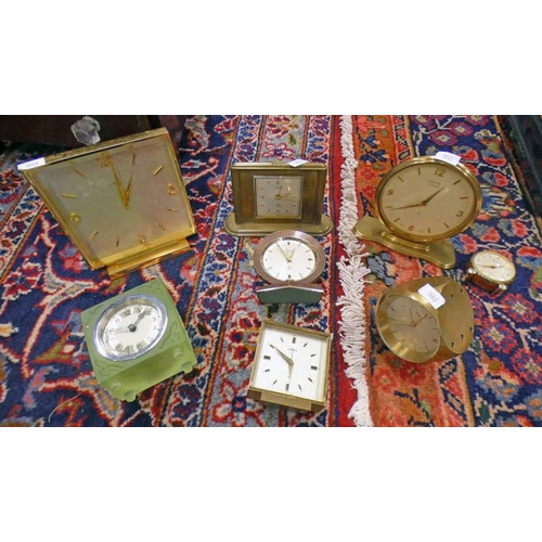 1446 - SELECTION OF BEDSIDE AND MANTLE CLOCK INCLUDING  IMHOF DICE CLOCK, ORIS 8 DAY MANTLE CLOCK & ART DEC... 