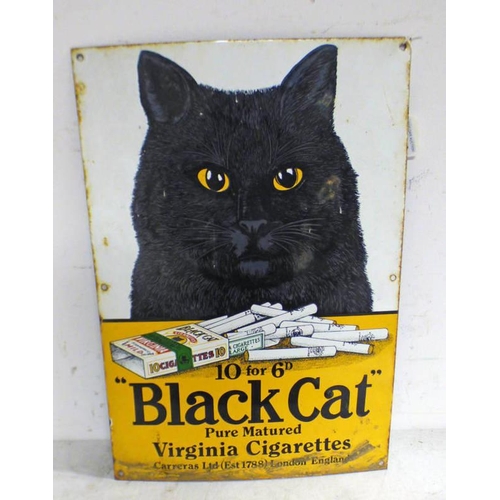 1449A - DODO DESIGNS REPRODUCTION ENAMEL SIGN ''BLACK CAT VIRGINIA CIGARETTES'' 51 X 35.5 CM