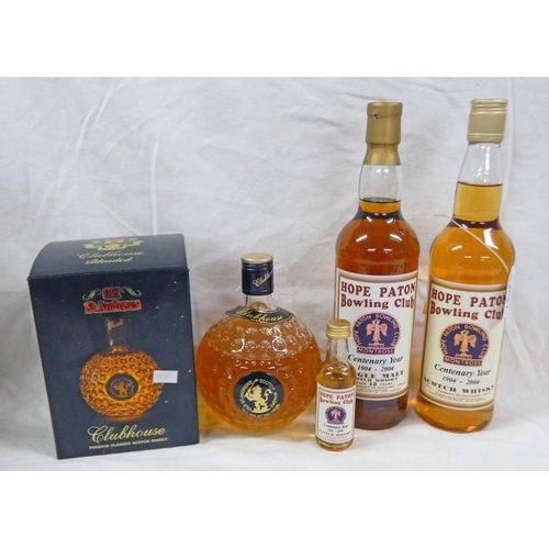 2084 - 2 BOTTLES HOPE PATON BOWLING CLUB MONTROSE 1904 - 2004 CENTENARY YEAR BOTTLING: A 12 YEAR OLD SINGLE... 