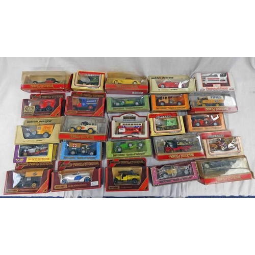 2121 - QUANTITY OF VARIOUS MATCHBOX MODELS OF YESTERYEAR & LLEDO MODEL VEHICLES INCLUDING BUSES, CARS, VANS... 