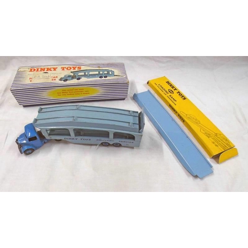 2144 - DINKY TOYS 982 - PULLMORE CAR TRANSPORTER TOGETHER WITH 994 -  LOADING RAMP. BOTH BOXED