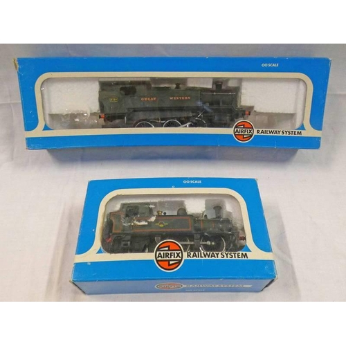 2151 - TWO AIRFIX OO GAUGE LOCOMOTIVES INCLUDING PRAIRIE 2-6-2  (GWR GREEN LIVERY) TOGETHER WITH 0-4-2  140... 