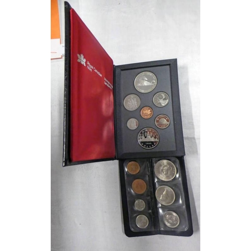 2605 - 1986 ROYAL CANADIAN MINT 7 - COIN SET, IN CASE OF ISSUE , WITH C.O.A. AND 1975 COINS OF RHODESIA 7 -... 