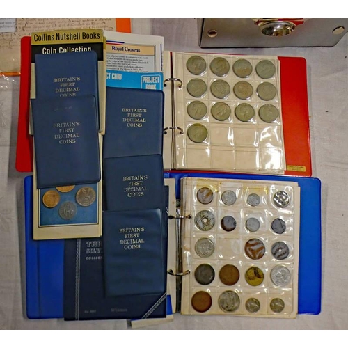 2606 - SELECTION OF VARIOUS 20TH CENTURY WORLD COINAGE IN 3 ALBUMS TO INCLUDE 1919 BRITISH WEST AFRICA PENN... 