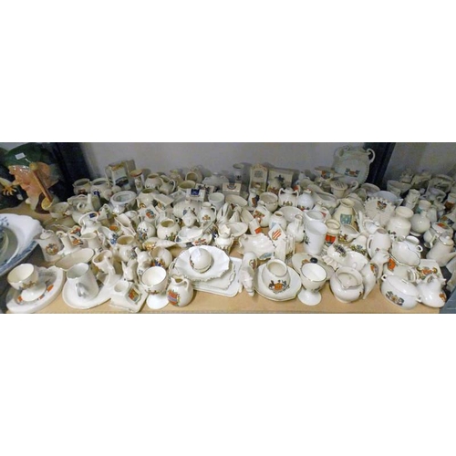 3078 - LARGE SELECTION OF CRESTED WARE OVER 1 SHELF