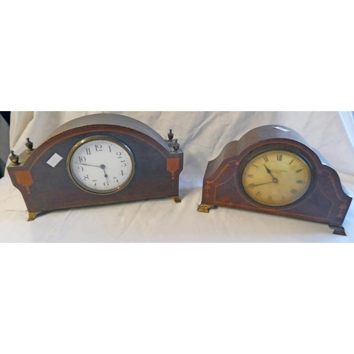 3126 - JAMIESON AND SON CLOCKS. TALLEST LENGTH 23.5 CM X HEIGHT 14.5 CM AND ONE OTHER.
