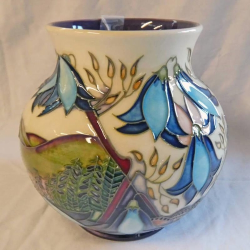 3144 - MOORCROFT VASE WITH FLORAL DECORATION SIGNED PHILIP GIBSON NO 72 OF 250 2003  15 CMS