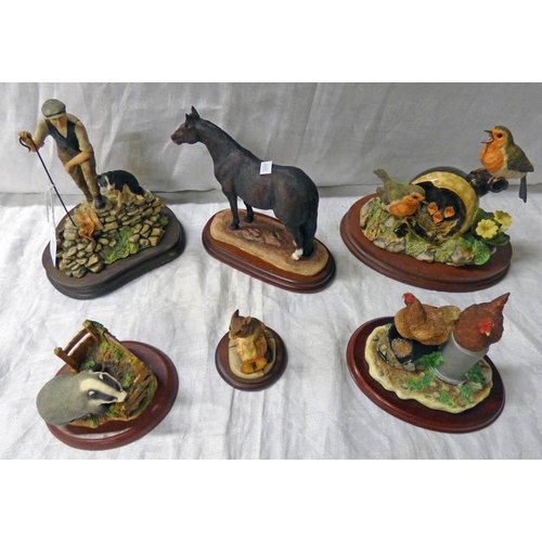 3177 - SIX BORDER FINE ARTS FIGURE SETS INCLUDING THE JOYS OF SPRING, QUARTERHORSE LADIES IN WAITING AND OT... 