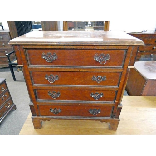 499 - LATE 19TH CENTURY STYLE MAHOGANY 3-DRAWER CHEST, 61CM TALL X 59CM WIDE