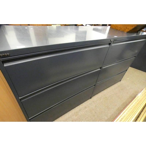 52A - 2 RONEO METAL 3 DRAWERS FILING CHESTS  -  THIS LOT IS SOLD PLUS VAT ON THE HAMMER PRICE.