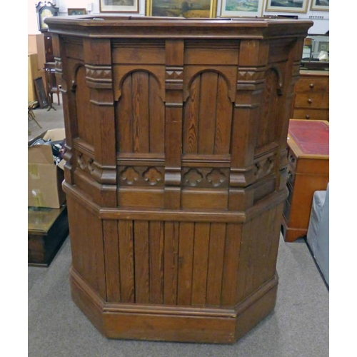 533 - LATE 19TH CENTURY GOTHIC STYLE PINE PULPIT