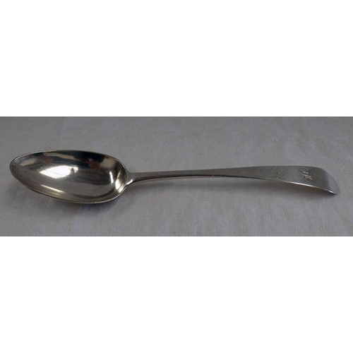 103 - GEORGE III IRISH SILVER TABLESPOON DUBLIN 1779, MAKERS MARK MS - 82G