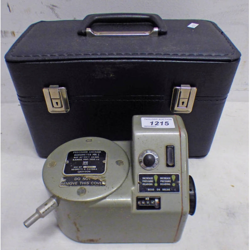 1215 - PERCISION ANEROID BAROMETER MK2 BY NEGRETTI & ZAMBRA IN A LATER CASE