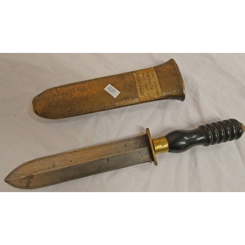 1497 - SIEBE GORMAN STYLE DIVERS KNIFE WITH BLADE MARKED FRANK BATTY WITH ITS SCABBARD