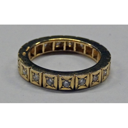 259 - 9CT GOLD DIAMOND SET ETERNITY RING, SIZE K - 4.1G