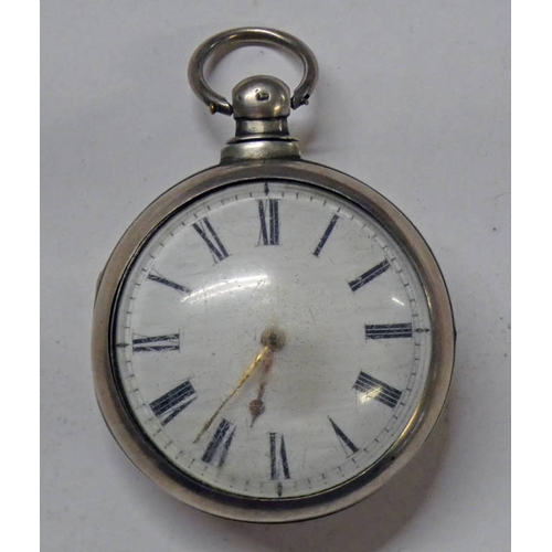 SILVER PAIR CASED VERGE POCKET WATCH INNER CASE, BIRMINGHAM CIRCA