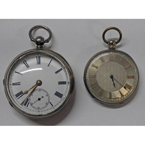 614 - WHITE METAL CASED POCKET WATCH WITH SILVERED DIAL BY BAUME GENEVE & A SILVER OPENFACE POCKET WATCH