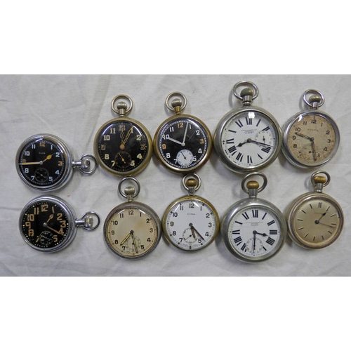 675 - 10 OPENFACED POCKET WATCHES INCLUDING H WILLIAMSON, FAVOR AND OTHERS