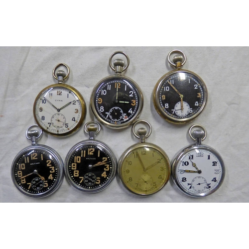 677 - 7 OPENFACED POCKET WATCHES INCLUDING WALTHAM AND OTHERS