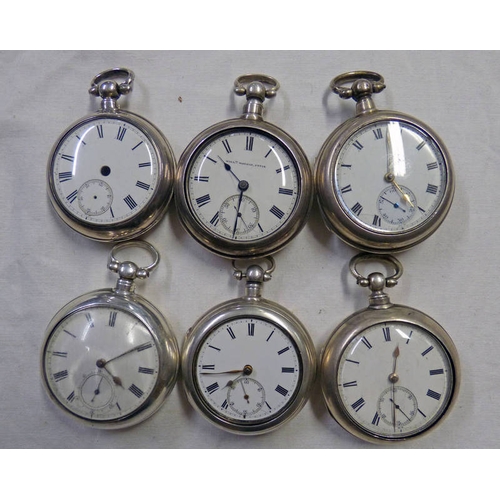 683 - 6 SILVER DOUBLE CASED POCKET WATCHES TO INCLUDE WILL M WATSON FYVIE, BIRMINGHAM 1907. A CRAIGHEAD IN... 