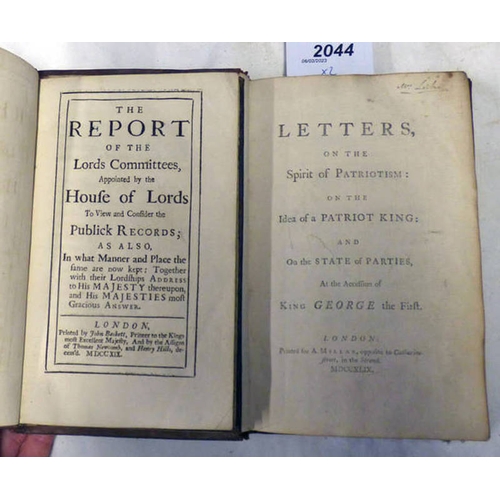 2044 - THE REPORT OF THE LORDS COMMITTEES, APPOINTED BY THE HOUSE OF LORDS TO VIEW AND CONSIDER THE PUBLICK... 