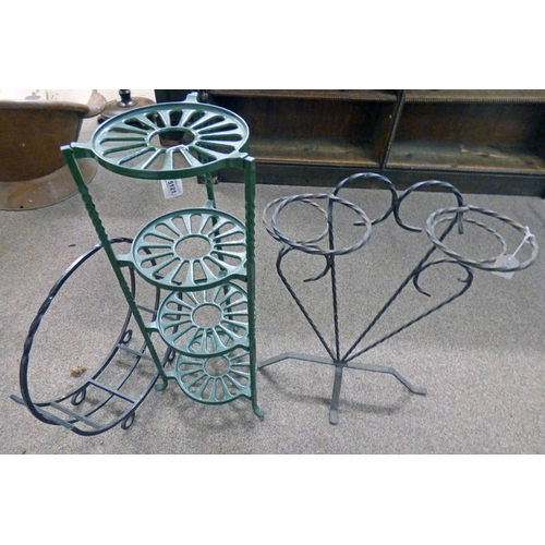 5121 - 3 METAL & CAST IRON POT STANDS