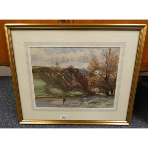 1002 - GEORGE STRATTON FERRIER,  ON THE TYNE, EAST LOTHIAN,  SIGNED,  GILT FRAMED WATERCOLOUR,  30 X 39 CM