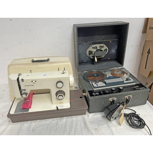 1621 - SINGER 5102 SEWING MACHINE AND A BSR REEL TO REEL PLAYER -2-