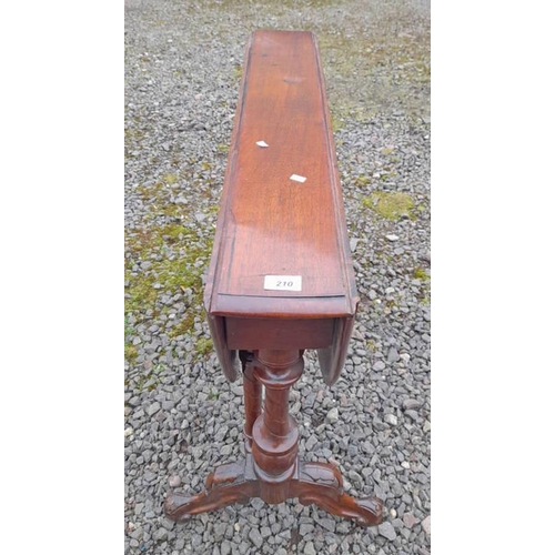 210 - 19TH CENTURY MAHOGANY GATE-LEG TABLE, 90CM LONG