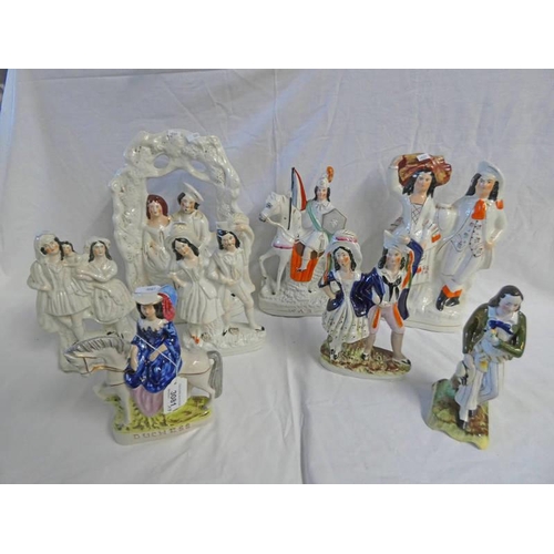 3081 - SELECTION OF SCOTTISH POTTERY FIGURES INCLUDING 19TH CENTURY, ETC