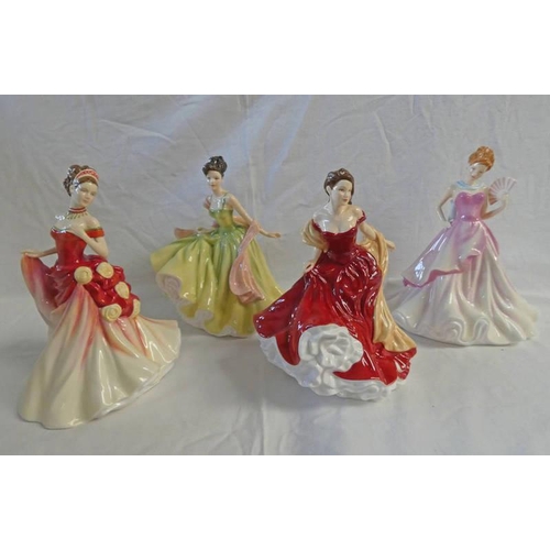 3148 - 4 ROYAL DOULTON PORCELAIN FIGURES INCLUDING HN5464 - SUMMER BALL, HN5465 - AUTUMN BALL, HN5467 - SPR... 