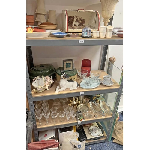 3418 - SELECTION OF VARIOUS ITEMS INCLUDING VASES, CRYSTAL GLASSES, KITCHENALIA, PORCELAIN & OTHERS OVER 4 ... 