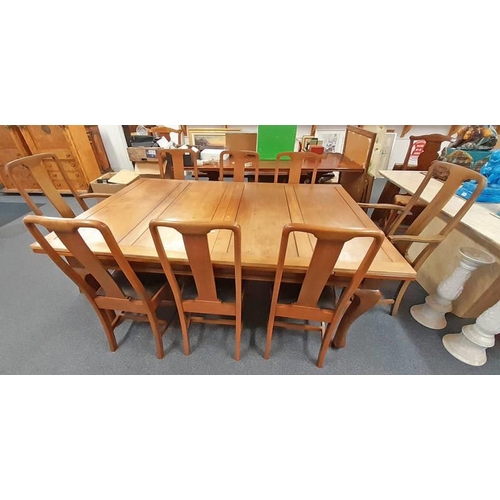 48 - MAHOGANY DRAW-LEAF TABLE & SET OF 8 MAHOGANY CHAIRS INCLUDING 2 ARMCHAIRS