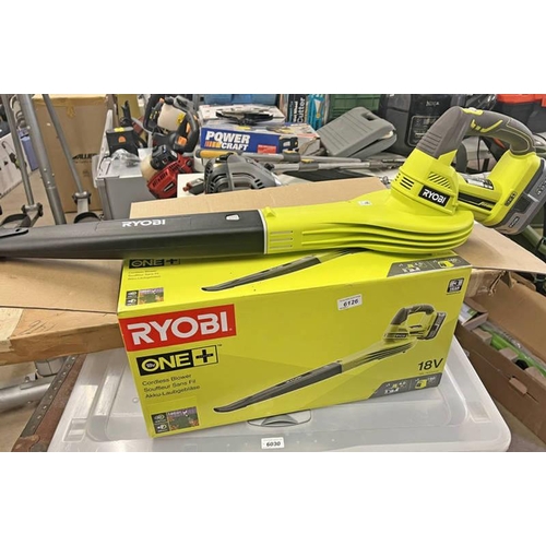 6126 - RYOBI OBL 1820S CORDLESS BLOWER WITH BOX