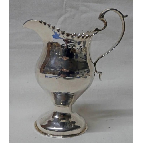 56 - GEORGE III SILVER PEDESTAL CREAM JUG, LONDON 1774 - 85G