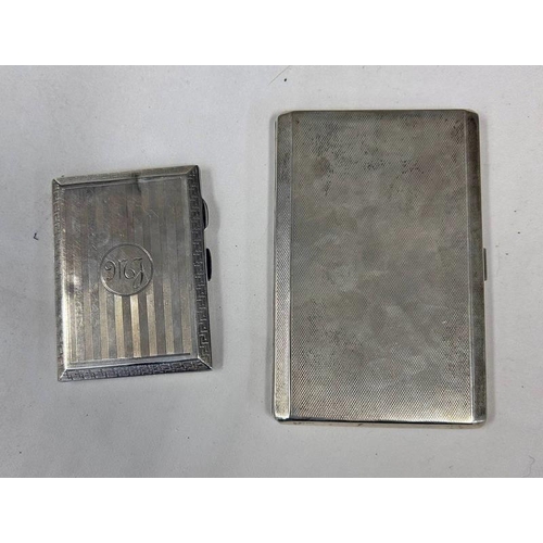 701 - LARGE SILVER ENGINE TURNED CARD CASE, BIRMINGHAM 1933 & ONE OTHER - 270G