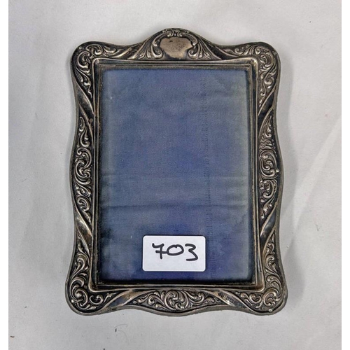 703 - SILVER PHOTO FRAME, BIRMINGHAM 1911 - 17.5 CM TALL