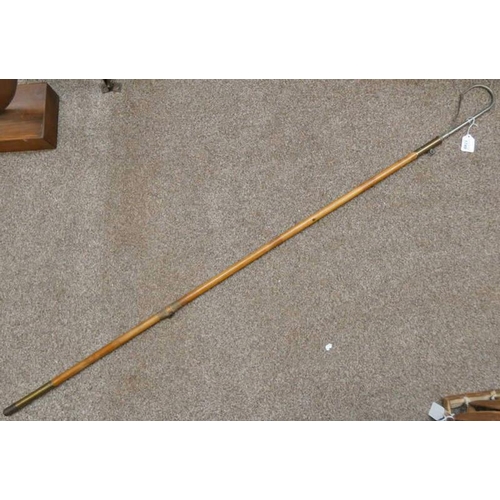 1030 - EARLY 20TH CENTURY HARDY BROS WADING STICK / GAFF, BRASS MARKED WITH MAKERS NAME, WEIGHTED BOTTOM AN... 