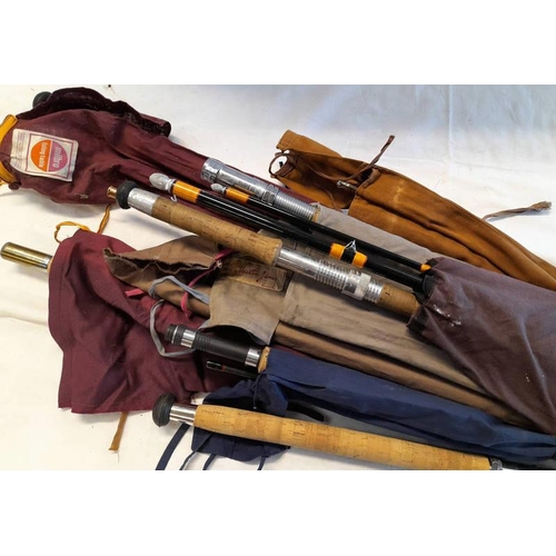 1062 - GOOD SELECTION OF FISHING RODS TO INCLUDE A MARTIN JAMES 2 PIECE ROD, GREYS OF ALNWICK #9  12  1/2 '... 