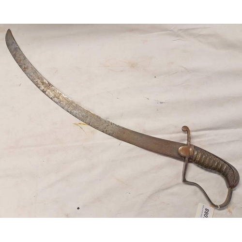 1088 - GEORGIAN LIGHT COMPANY OFFICERS SABRE WITH ITS SHORTENED 56CM LONG CURVED BLADE, CHARACTERISTIC HILT... 