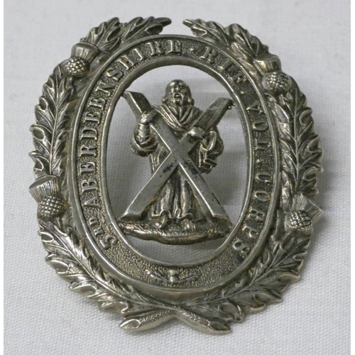 1111 - 3RD ABERDEENSHIRE RIFLE VOLUNTEERS OTHER RANKS GLENGARRY BADGE CIRCA 1880-1884