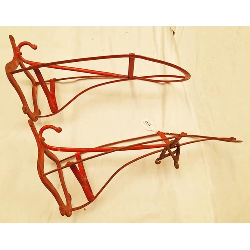 1148 - TWO PAINTED METAL SADDLE RACKS