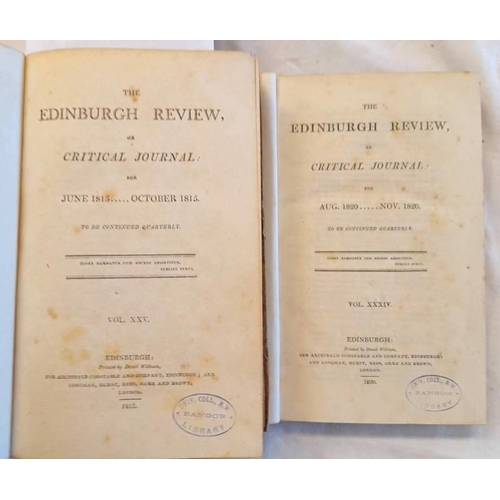 1184 - TWO VOLUMES, THE EDINBURGH REVIEW OF CRITICAL JOURNAL, JUNE 1815 - OCTOBER 1815 AND AUGUST 1820 - NO... 