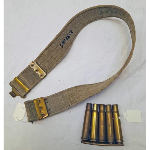 1187 - BOYS ANTI TANK RIFLE CLIP MARKED '1940 I G.H.P.'' WITH 5 INERT SHELLS MARKED 'K41 W11' TO BASES AND ... 