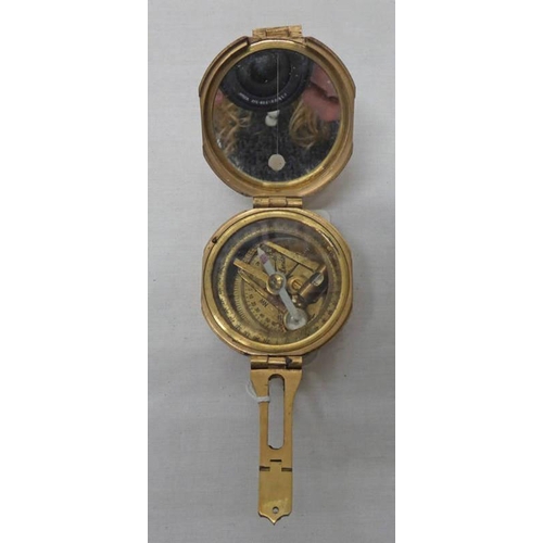 1213 - BRASS COMPASS ENGRAVED WITH STANLEY, LONDON