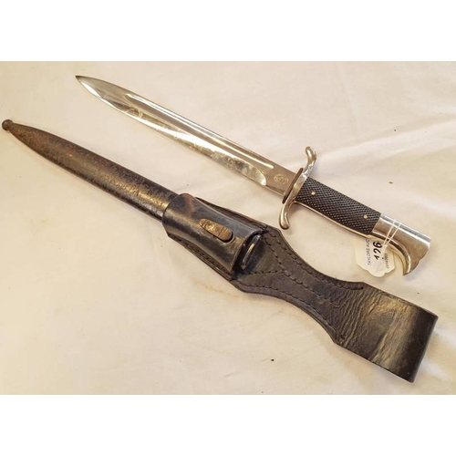 1269 - WW2 GERMAN FIRE SERVICE DRESS BAYONET WITH 24.7CM LONG BLADE BY CARL EICKHORN SOLINGEN WITH METAL SC... 